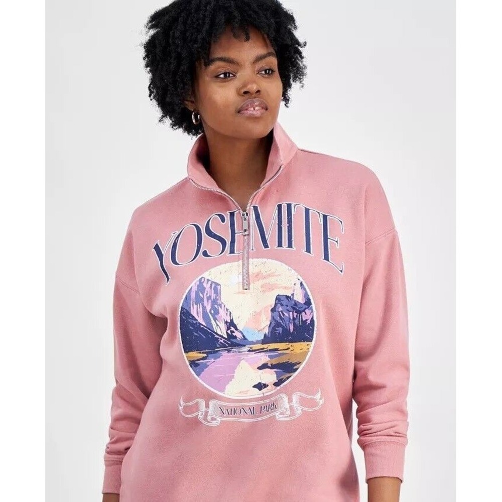 Self Esteem Womens Yosemite Sweatshirt Pink Juniors X-Large